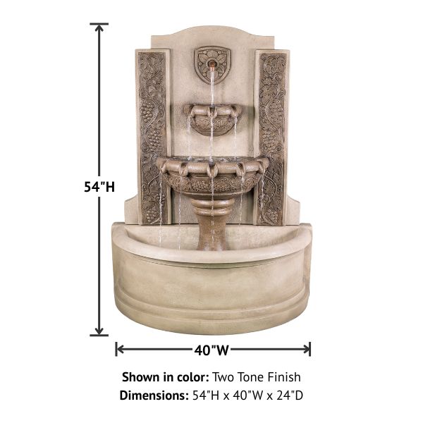 Giannini Garden Vineyard Outdoor Wall Fountain 1838