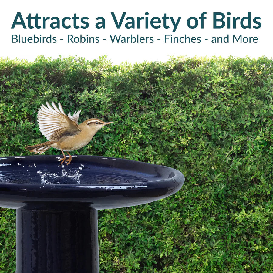 Sunnydaze 18" Glazed Ceramic Outdoor Bird Bath