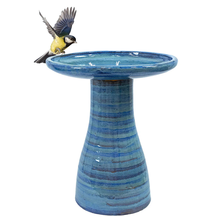 Sunnydaze 18" Glazed Ceramic Outdoor Bird Bath