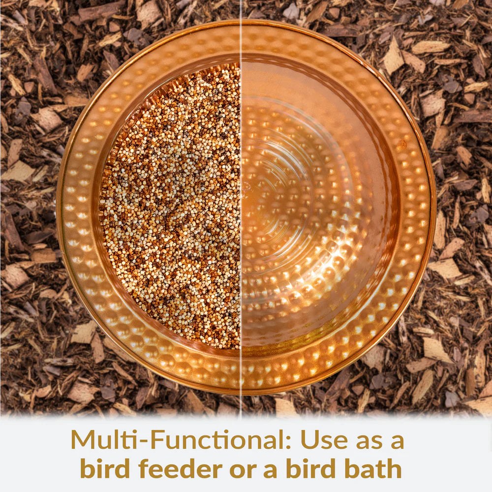 Sunnydaze 12" Diameter Copper Hanging Bird Bath