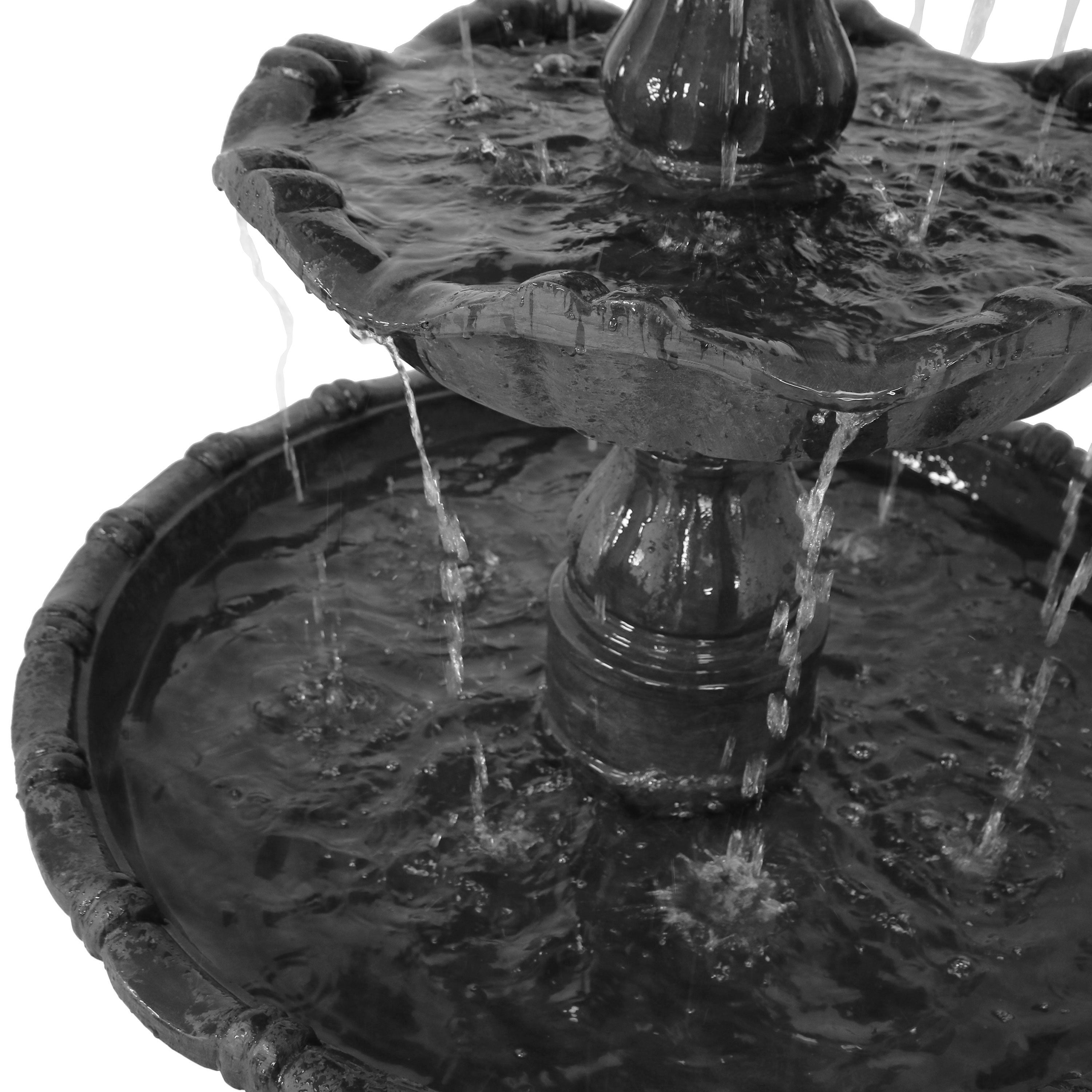 Sunnydaze 80" H 4-Tier Grand Courtyard Outdoor Water Fountain