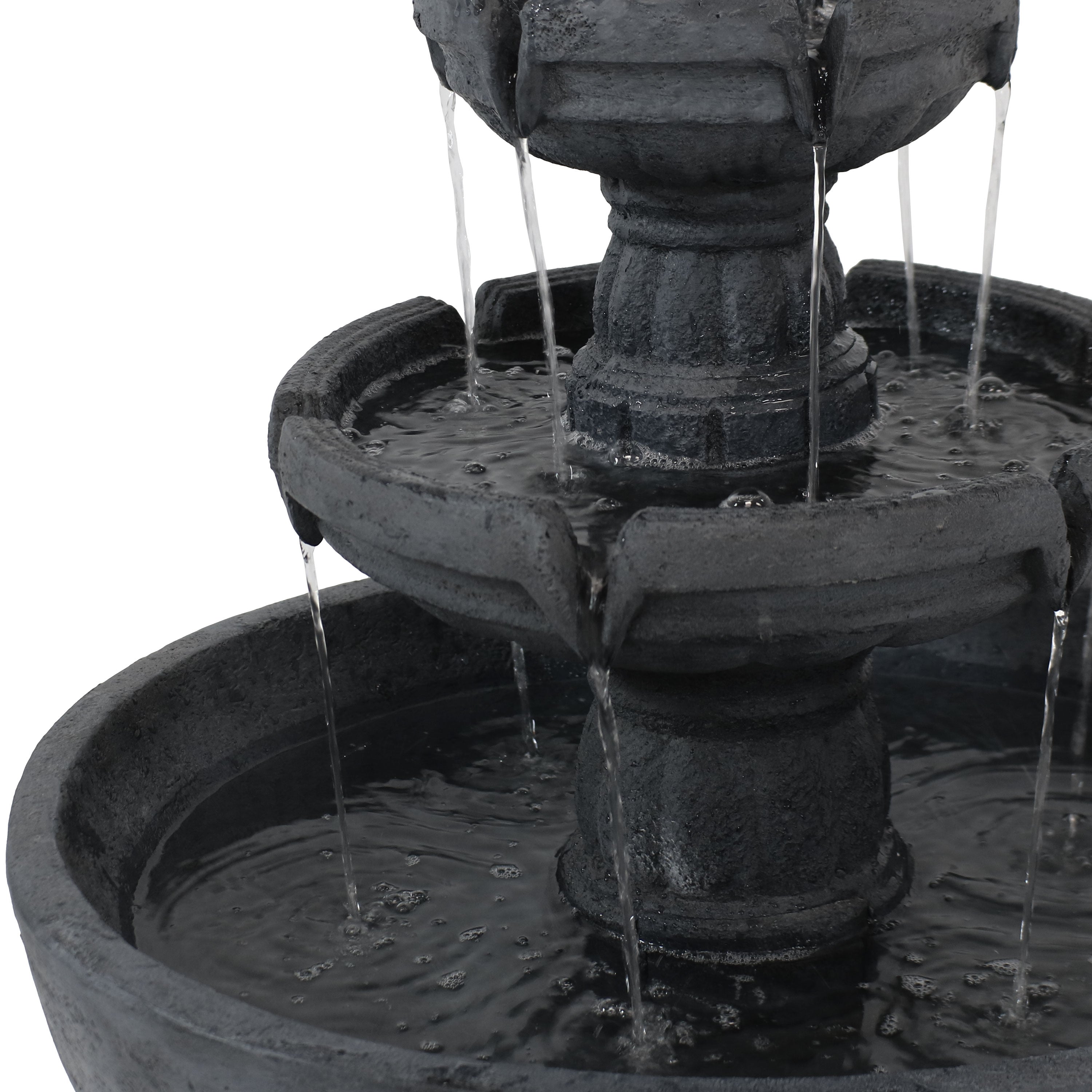 Sunnydaze 34" H Budding Fruition 3-Tier Outdoor Water Fountain