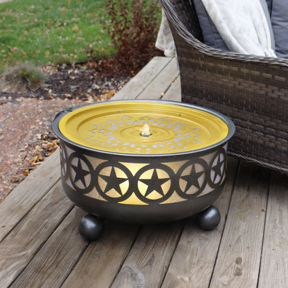 Sunnydaze 14.25" All Star Galvanized Iron Bowl Outdoor Water Fountain
