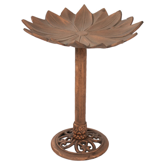 Sunnydaze Garden Lotus 16.5" Metal Bird Bath