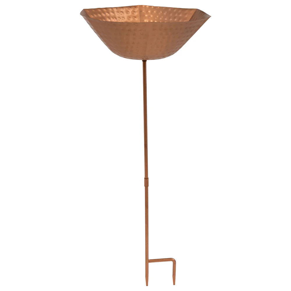 Sunnydaze 34.25" H Staked Copper Bird Bath with UV-Resistant Finish