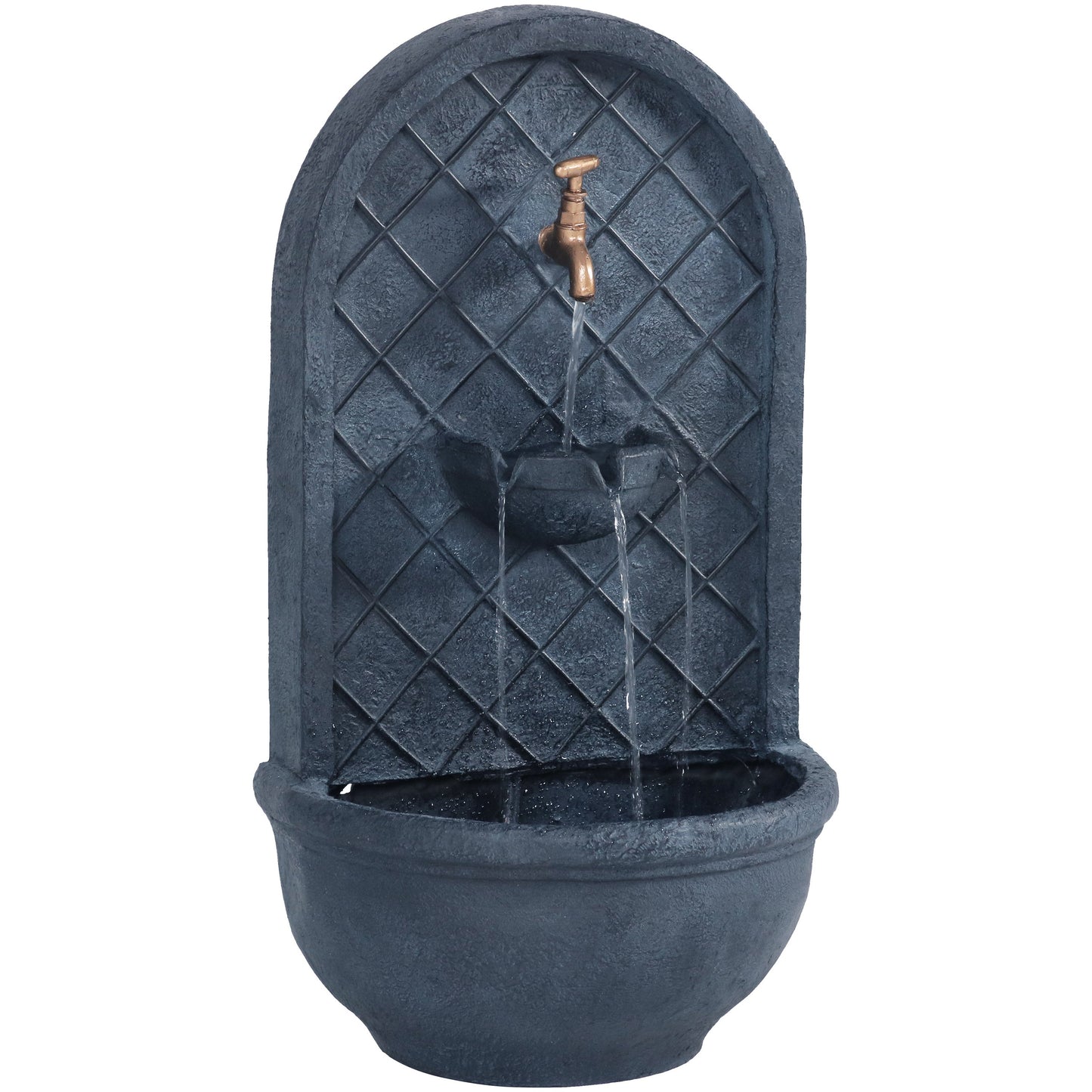 Sunnydaze 26" H Messina Solar Wall Fountain with Battery Backup