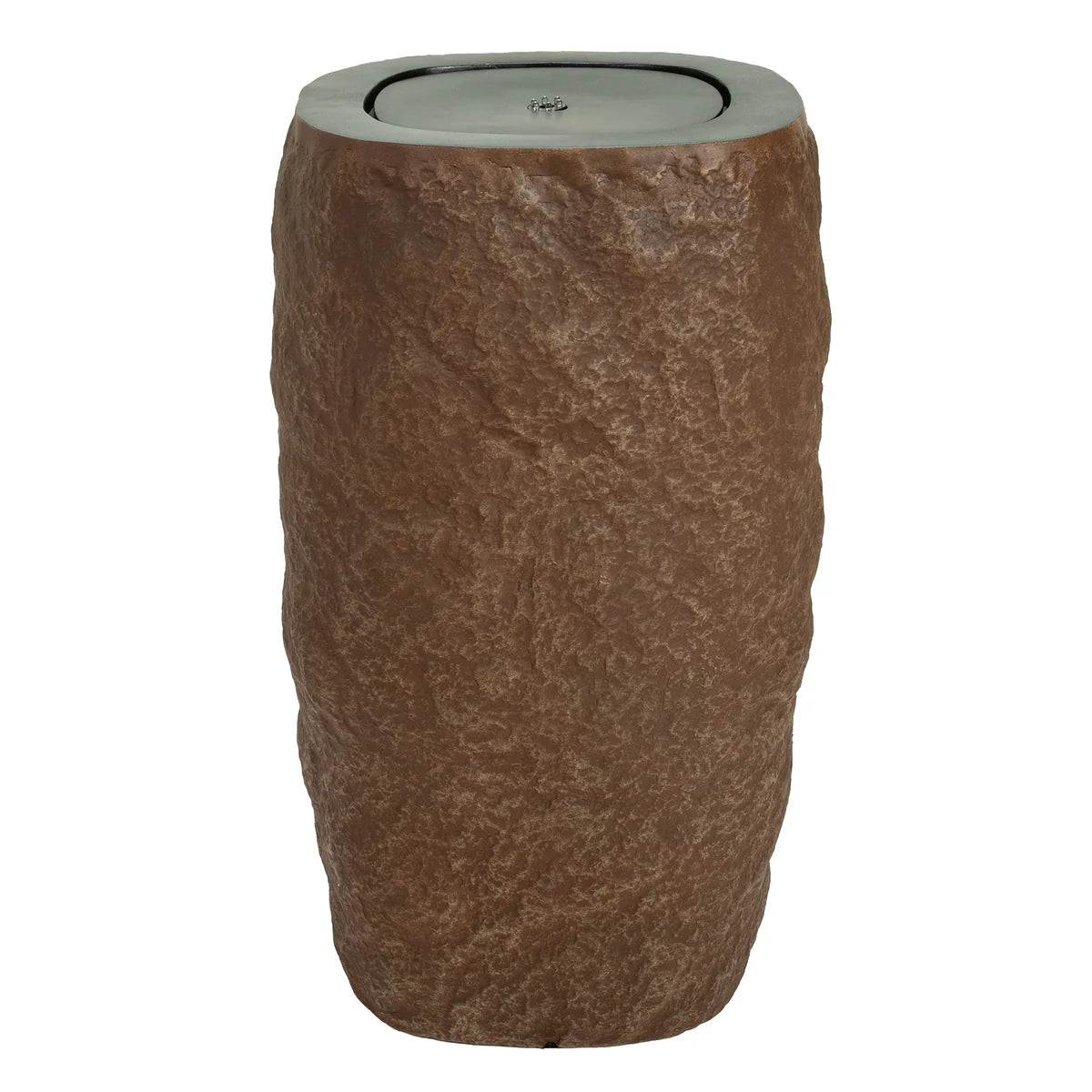 Sunnydaze Brown Cylinder Bubble Outdoor Water Fountain with LED Light GP-6981
