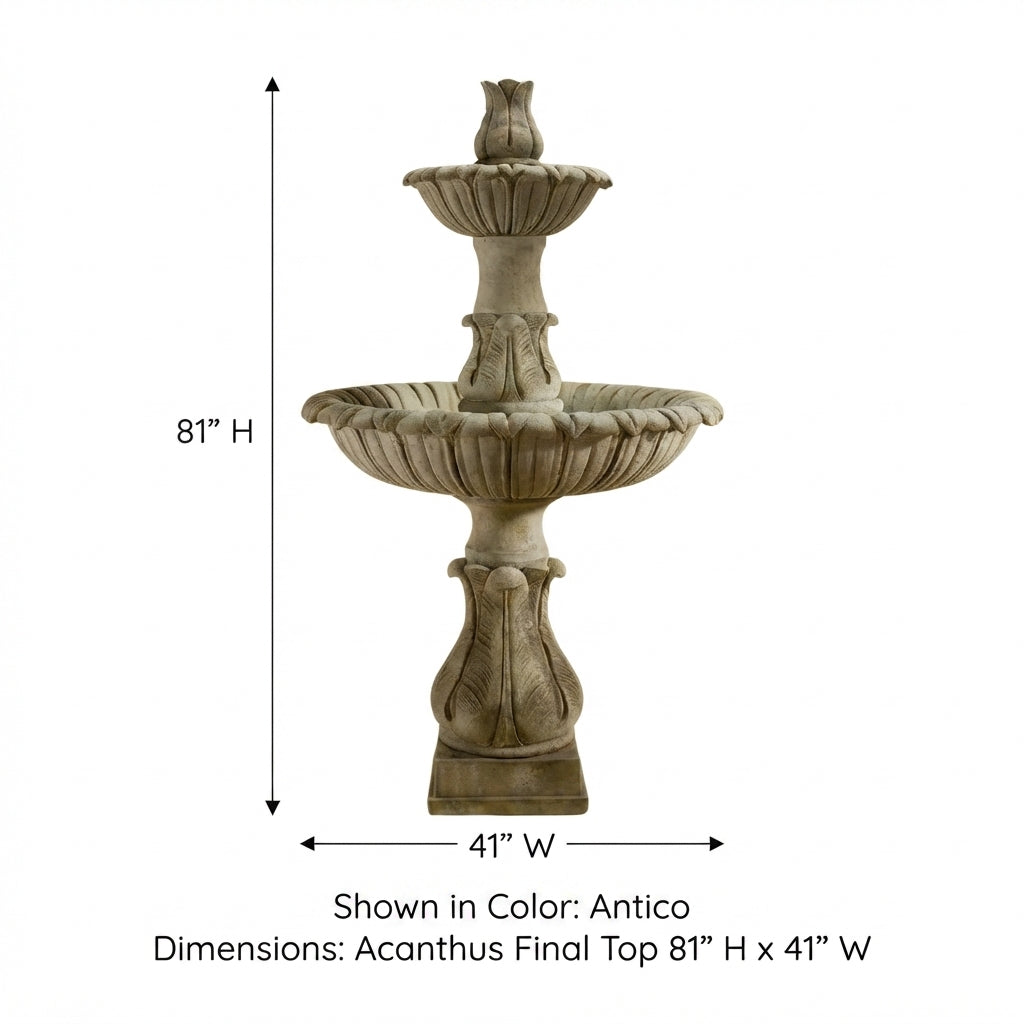 Giannini Garden Calanthia 2-Tier Cast Stone Outdoor Garden Fountain