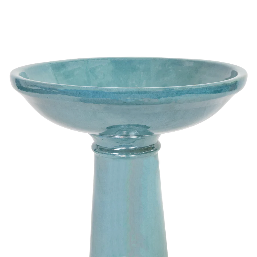Sunnydaze 25" H Calais Glazed Ceramic Bird Bath VBD-3281