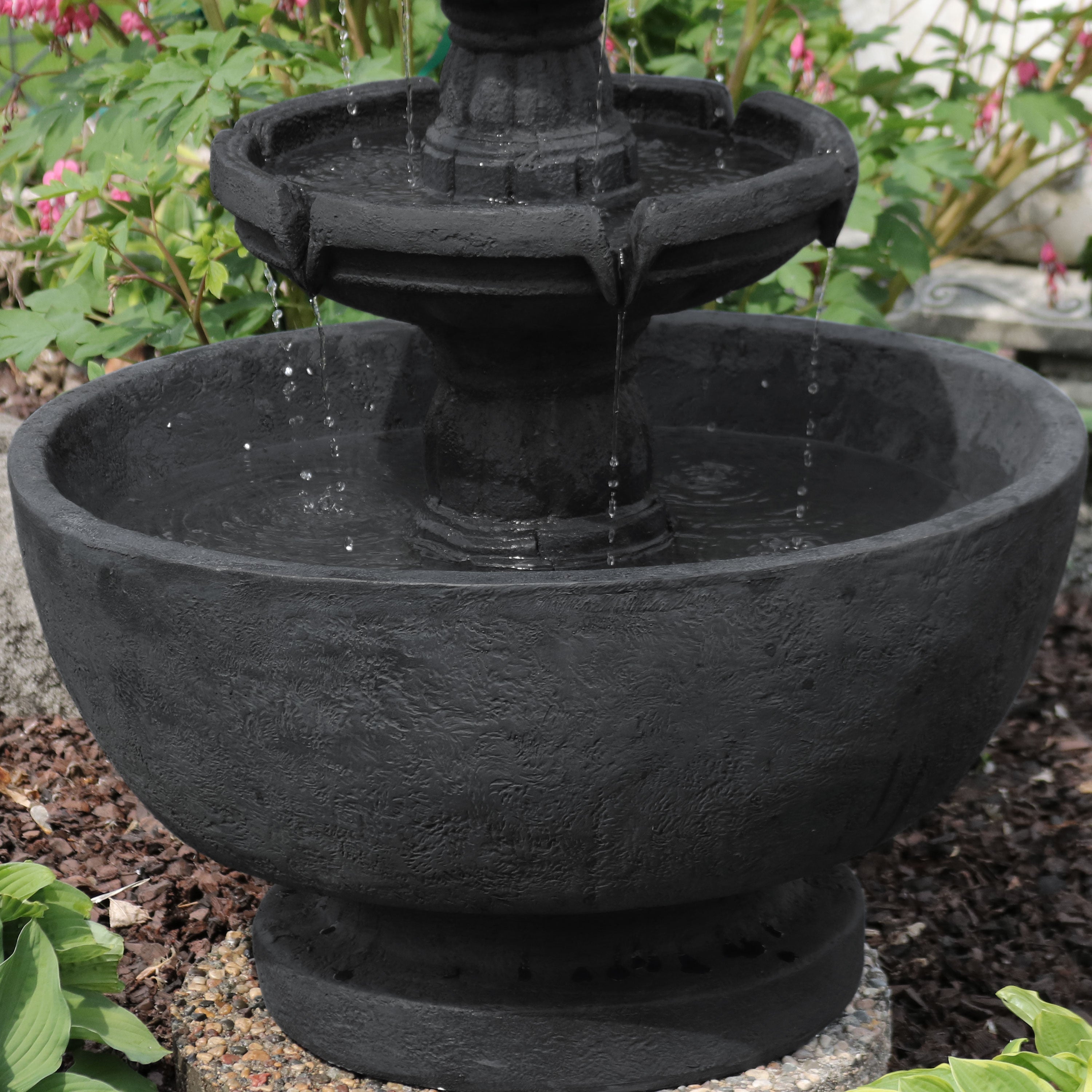 Sunnydaze 34" H Budding Fruition 3-Tier Outdoor Water Fountain