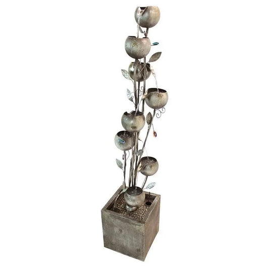Design Toscano Outdoor Fountains Design Toscano Abstract Floral Cascading Metal Tower Garden Indoor/Outdoor Fountain FU71751