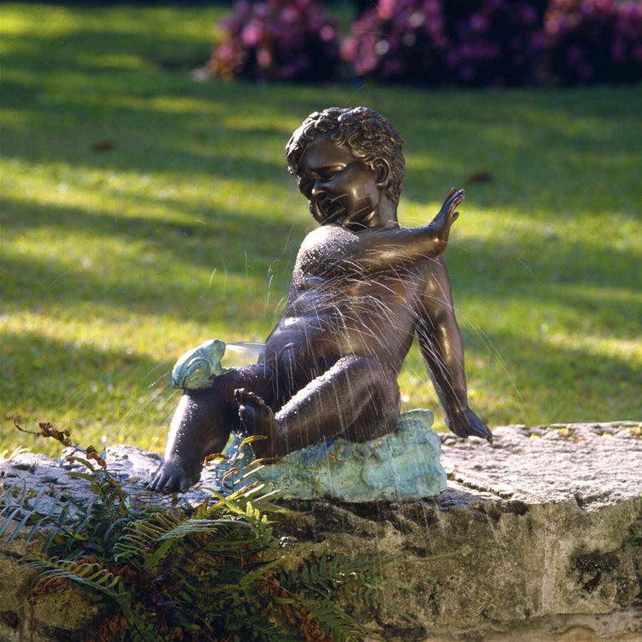 Design Toscano Garden Statues Design Toscano Child's Splashy Surprise Spitting Frog Garden Statue SU2063