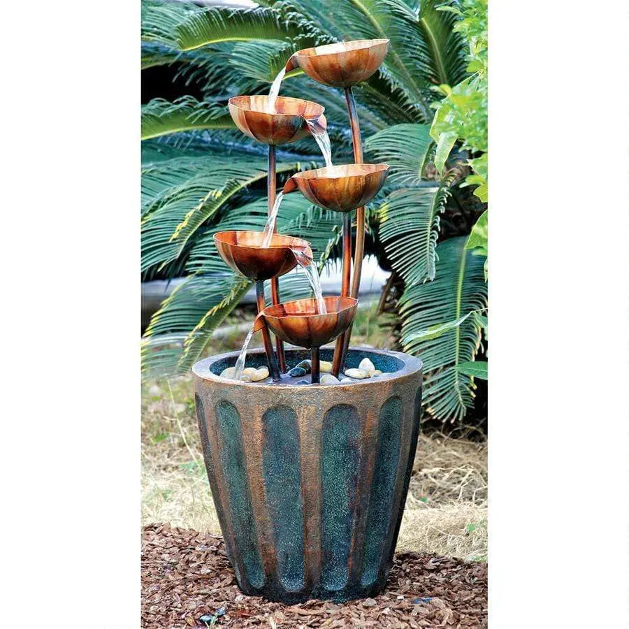 Design Toscano Outdoor Fountains Design Toscano Copper Falls Cascading Garden Indoor/Outdoor Fountain SS5312