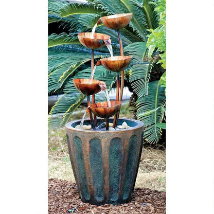 Design Toscano Outdoor Fountains Design Toscano Copper Falls Cascading Garden Indoor/Outdoor Fountain SS5312