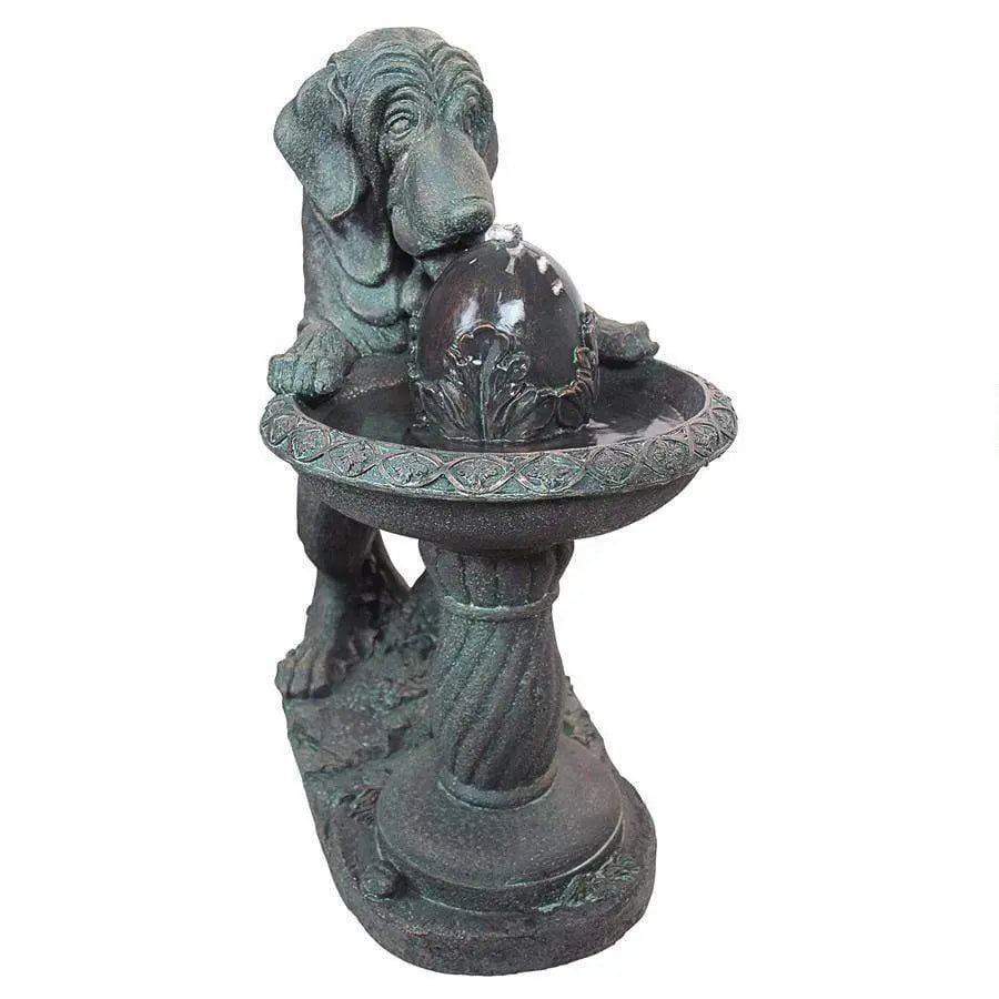 Design Toscano Outdoor Fountains Design Toscano Dog's Refreshing Drink Sculptural Animal Outdoor Fountain SS10795