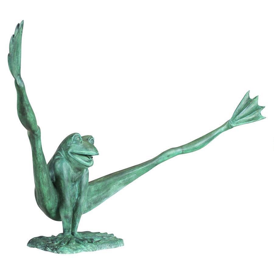 Design Toscano Garden Statues Design Toscano Giant Crazy Legs Leap Frog Bronze Garden Statue PK2295