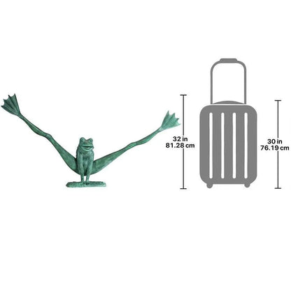 Design Toscano Garden Statues Design Toscano Giant Crazy Legs Leap Frog Bronze Garden Statue PK2295