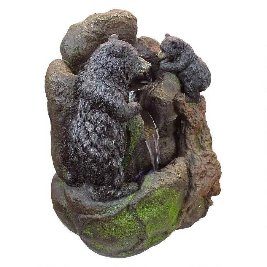 Design Toscano Outdoor Fountains Design Toscano Grizzly Gulch Black Bears Sculptural Animal Outdoor Fountain SH380324