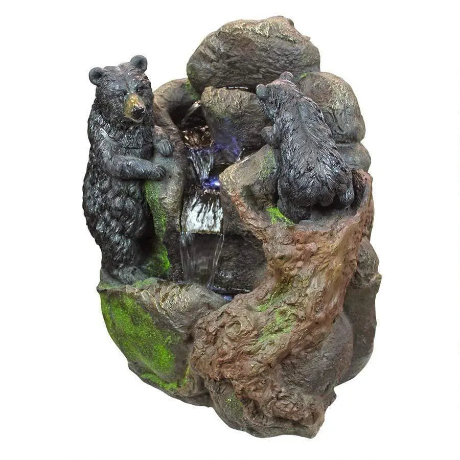 Design Toscano Outdoor Fountains Design Toscano Grizzly Gulch Black Bears Sculptural Animal Outdoor Fountain SH380324