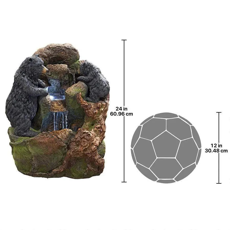 Design Toscano Outdoor Fountains Design Toscano Grizzly Gulch Black Bears Sculptural Animal Outdoor Fountain SH380324