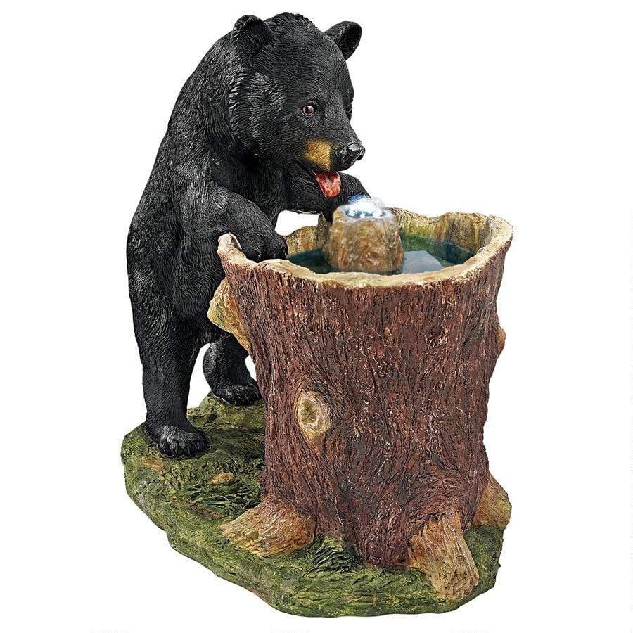 Design Toscano Outdoor Fountains Design Toscano Guzzling Gulp Black Bear Garden Fountain KY2093