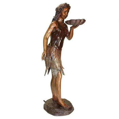 Design Toscano Garden Statues Design Toscano Leaf Maiden Cast Bronze Garden Statue KW58490