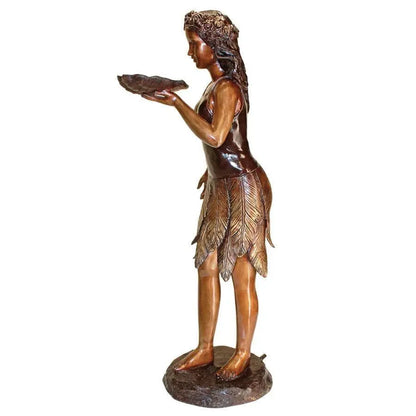 Design Toscano Garden Statues Design Toscano Leaf Maiden Cast Bronze Garden Statue KW58490