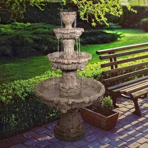 Design Toscano Outdoor Fountains Design Toscano Medici Lion Four-Tier Garden Outdoor Fountain KY2037