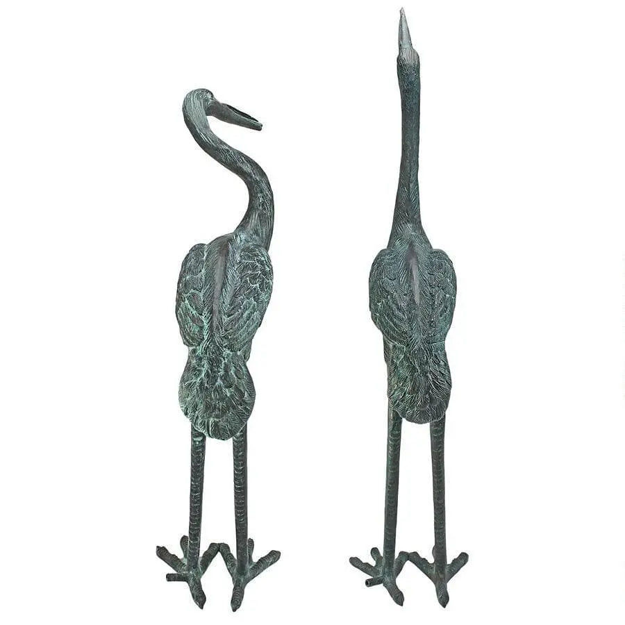 Design Toscano Garden Statues Design Toscano Medium Cranes Cast Bronze Garden Statue Set SU2050