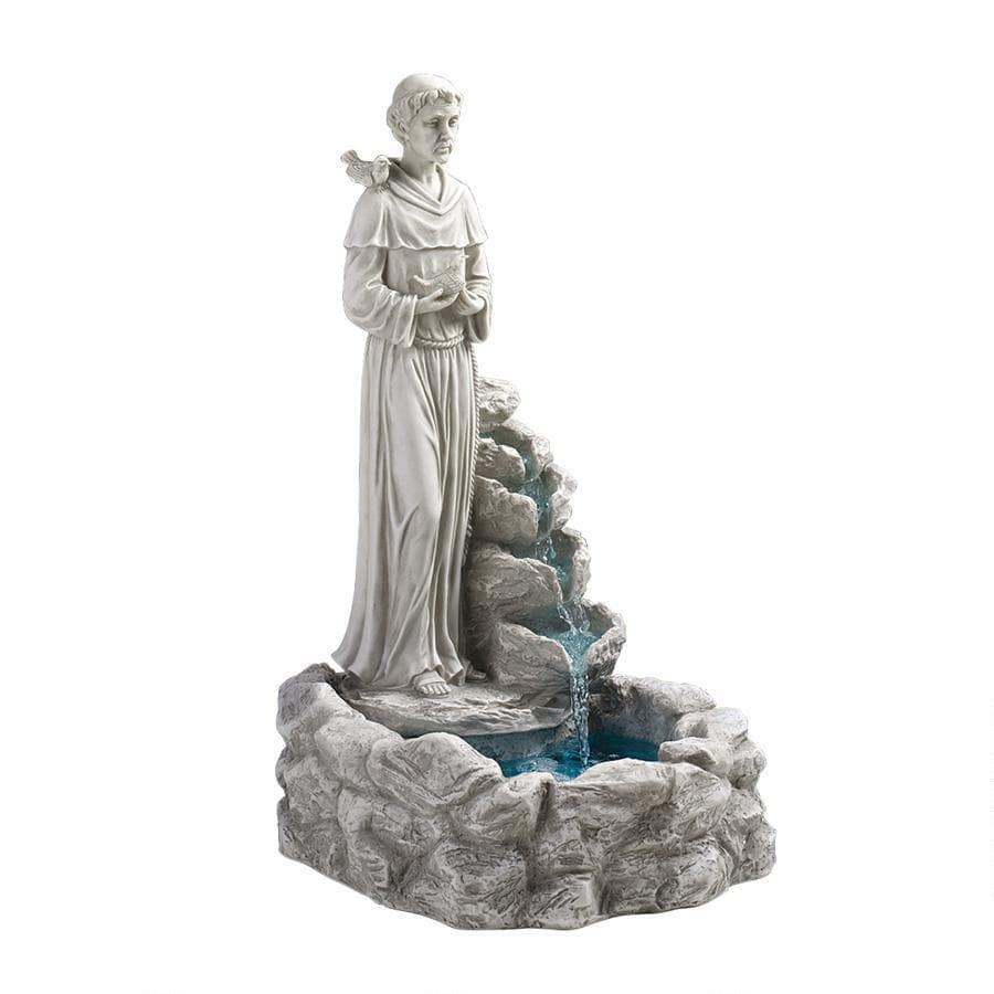 Design Toscano Outdoor Fountains Design Toscano Nature's Blessed Prayer St. Francis Sculptural People Outdoor Fountain KY30367