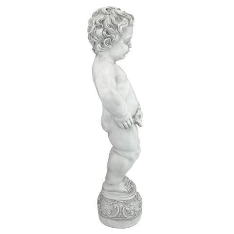 Design Toscano Outdoor Fountains Design Toscano Peeing Boy of Brussels Sculptural Outdoor Fountain with Plinth Base NG33505