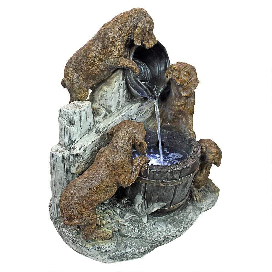 Design Toscano Outdoor Fountains Design Toscano Puppy Pail Pour Dog Garden Fountain SH382614