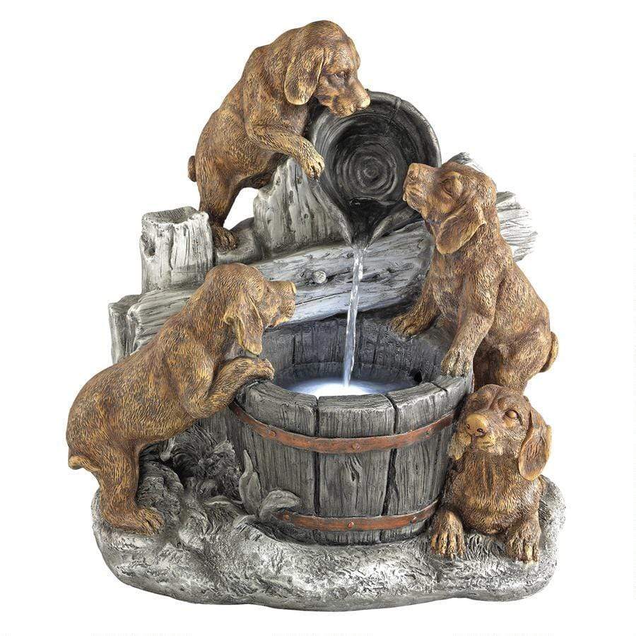 Design Toscano Outdoor Fountains Design Toscano Puppy Pail Pour Dog Garden Fountain SH382614