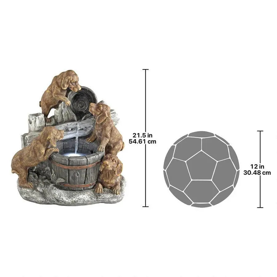 Design Toscano Outdoor Fountains Design Toscano Puppy Pail Pour Dog Garden Fountain SH382614