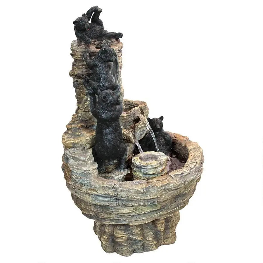 Design Toscano Outdoor Fountains Design Toscano Rocky Mountain Splash Black Bears Garden Fountain KY1015