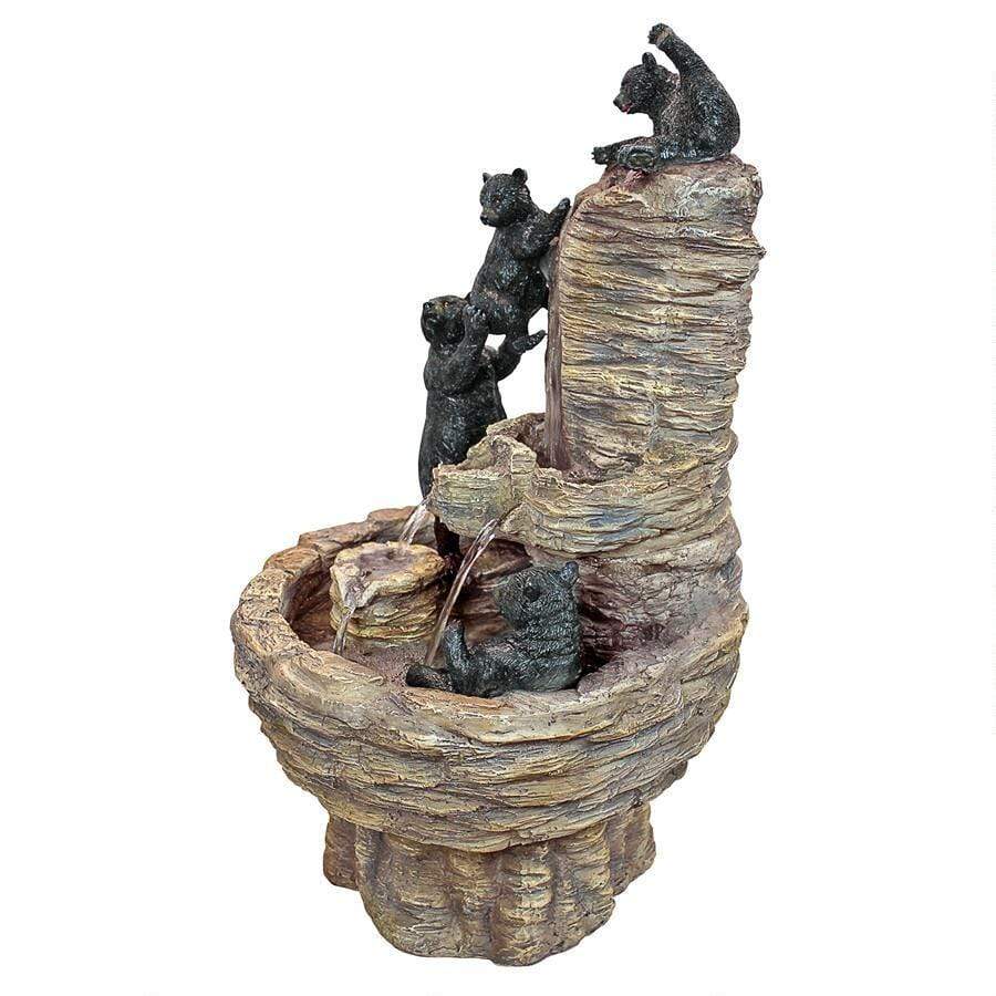 Design Toscano Outdoor Fountains Design Toscano Rocky Mountain Splash Black Bears Garden Fountain KY1015