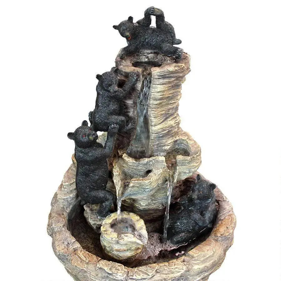 Design Toscano Outdoor Fountains Design Toscano Rocky Mountain Splash Black Bears Garden Fountain KY1015