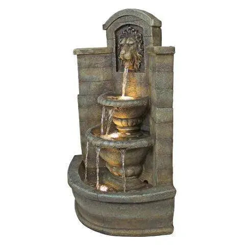 Design Toscano Outdoor Fountains Design Toscano Saint Remy Lion Corner Garden Outdoor Fountain DW73048