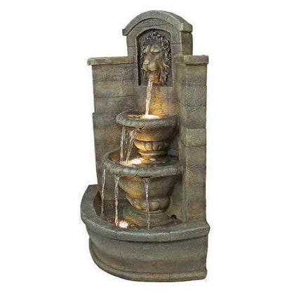 Design Toscano Outdoor Fountains Design Toscano Saint Remy Lion Corner Garden Outdoor Fountain DW73048