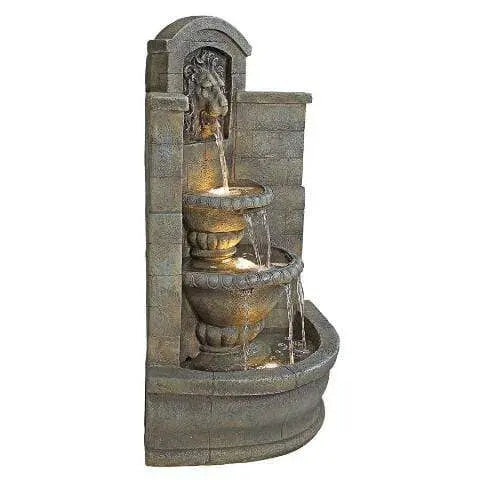 Design Toscano Outdoor Fountains Design Toscano Saint Remy Lion Corner Garden Outdoor Fountain DW73048