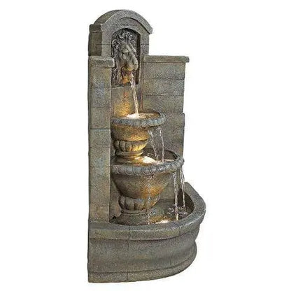 Design Toscano Outdoor Fountains Design Toscano Saint Remy Lion Corner Garden Outdoor Fountain DW73048