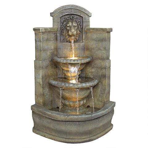 Design Toscano Outdoor Fountains Design Toscano Saint Remy Lion Corner Garden Outdoor Fountain DW73048