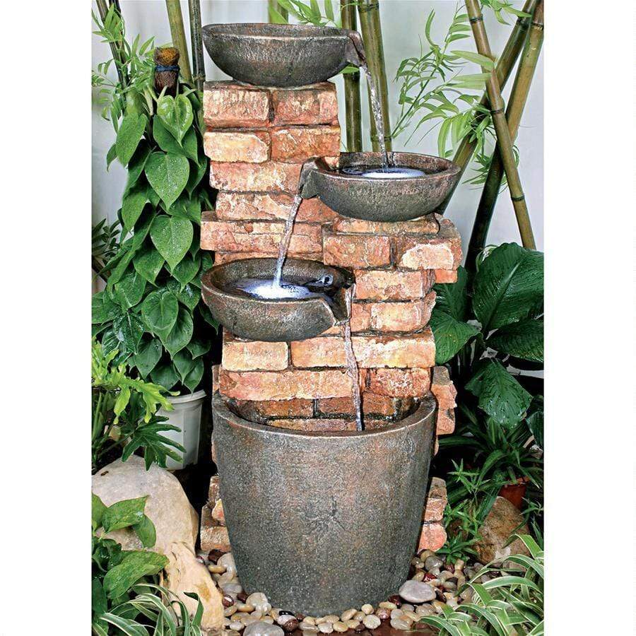 Design Toscano Outdoor Fountains Design Toscano Stacked Bricks Cascading Garden Outdoor Fountain SS1083