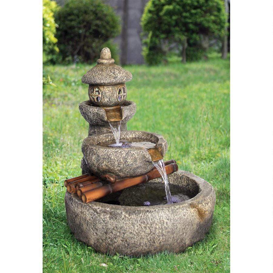 Design Toscano Outdoor Fountains Design Toscano Tranquil Springs Pagoda Garden Outdoor Fountain SS12657