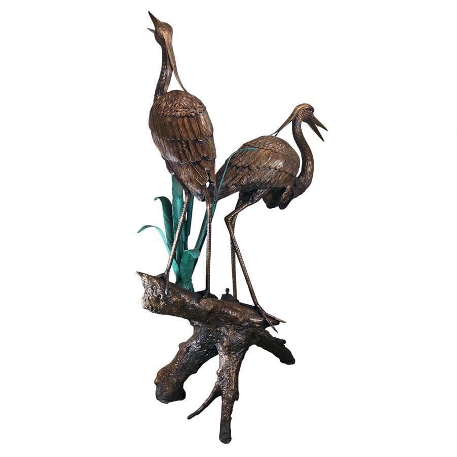 Design Toscano Garden Statues Design Toscano Two Herons on a Log Cast Bronze Garden Statue PN6805