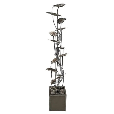 Design Toscano Outdoor Fountains Design Toscano Wandering Leaf Cascading Metal Tower Indoor/Outdoor Fountain FU71592