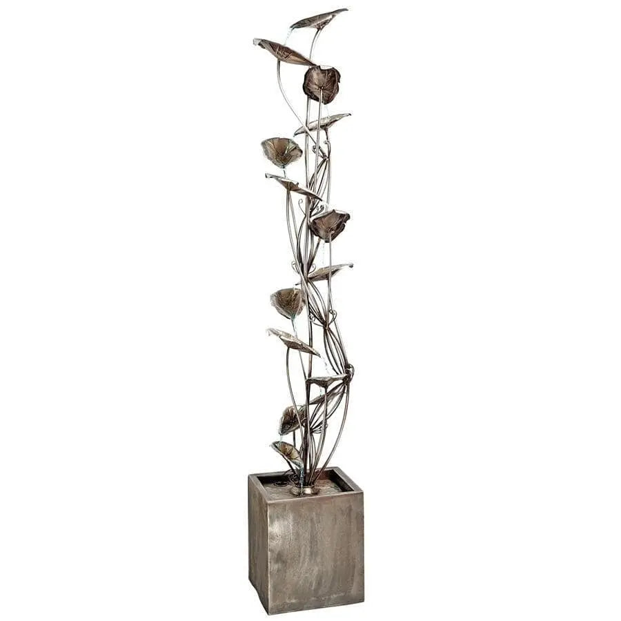 Design Toscano Outdoor Fountains Design Toscano Wandering Leaf Cascading Metal Tower Indoor/Outdoor Fountain FU71592