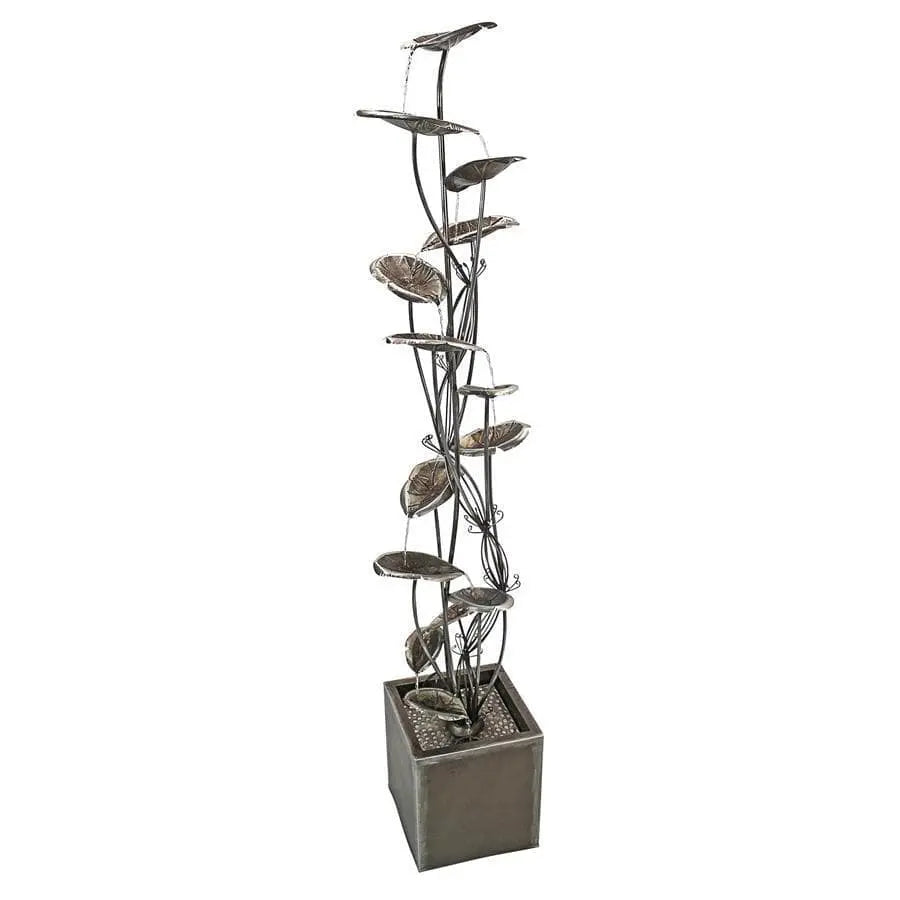 Design Toscano Outdoor Fountains Design Toscano Wandering Leaf Cascading Metal Tower Indoor/Outdoor Fountain FU71592