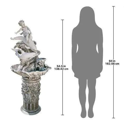Design Toscano Young Poseidon Sculptural Outdoor Garden Fountain KY21065 Design Toscano