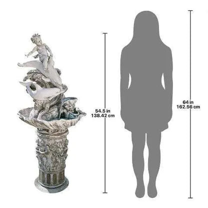 Design Toscano Young Poseidon Sculptural Outdoor Garden Fountain KY21065 Design Toscano
